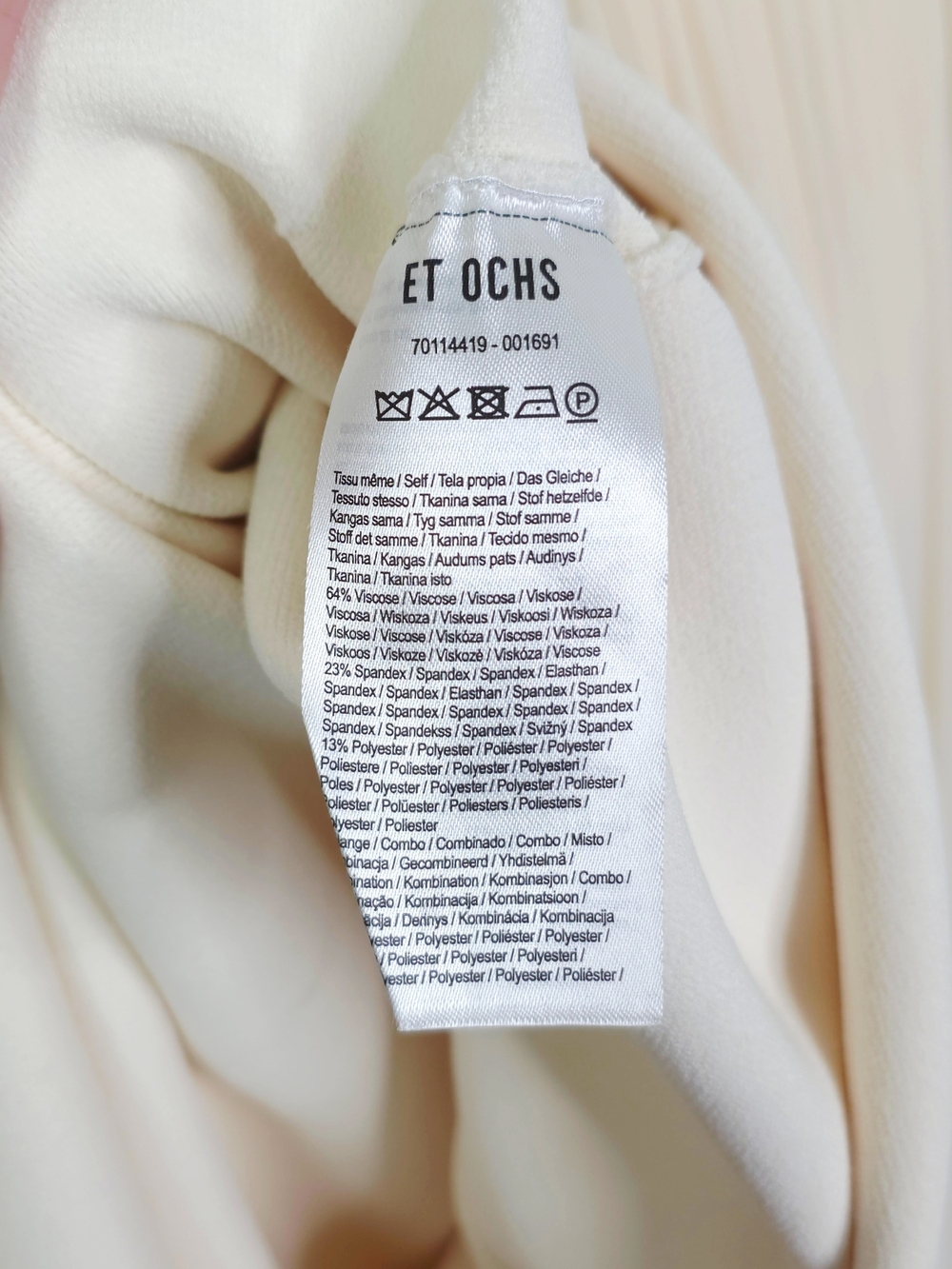 Et Ochs Francis Midi Dress Ivory White Asymmetric Knit Combo NWT Size M - Picture 9 of 15